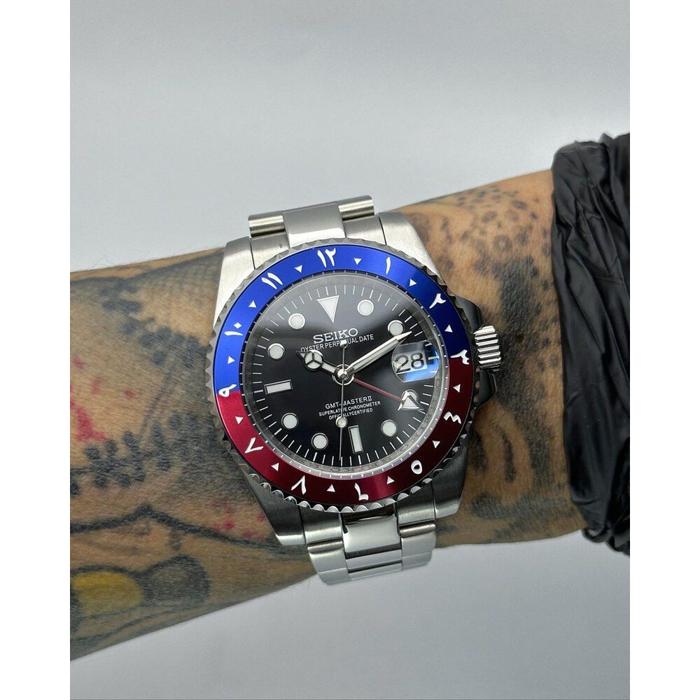 Custom Seiko Mod • Arabic Pepsi GMT • 40mm